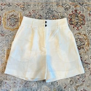 H&M white linen shorts